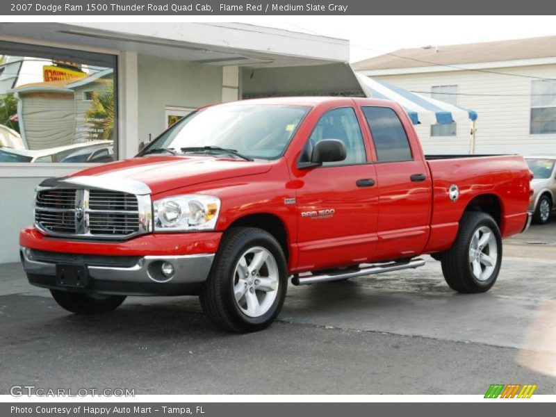 Flame Red / Medium Slate Gray 2007 Dodge Ram 1500 Thunder Road Quad Cab