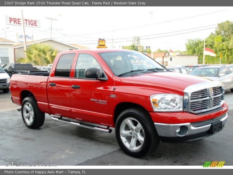 Flame Red / Medium Slate Gray 2007 Dodge Ram 1500 Thunder Road Quad Cab
