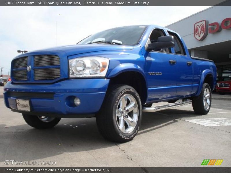 Electric Blue Pearl / Medium Slate Gray 2007 Dodge Ram 1500 Sport Quad Cab 4x4