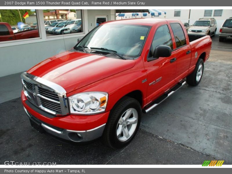 Flame Red / Medium Slate Gray 2007 Dodge Ram 1500 Thunder Road Quad Cab
