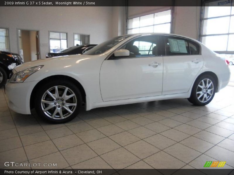 Moonlight White / Stone 2009 Infiniti G 37 x S Sedan