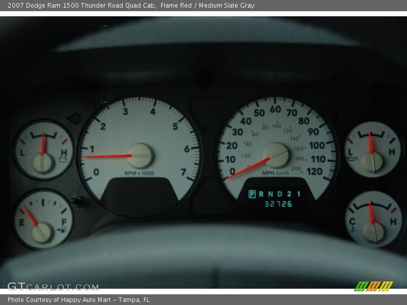 Flame Red / Medium Slate Gray 2007 Dodge Ram 1500 Thunder Road Quad Cab