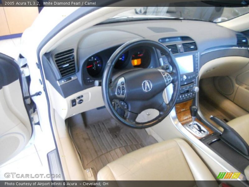 White Diamond Pearl / Camel 2005 Acura TL 3.2