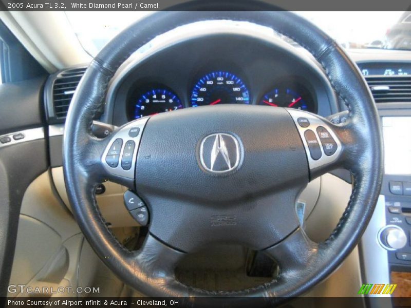 White Diamond Pearl / Camel 2005 Acura TL 3.2