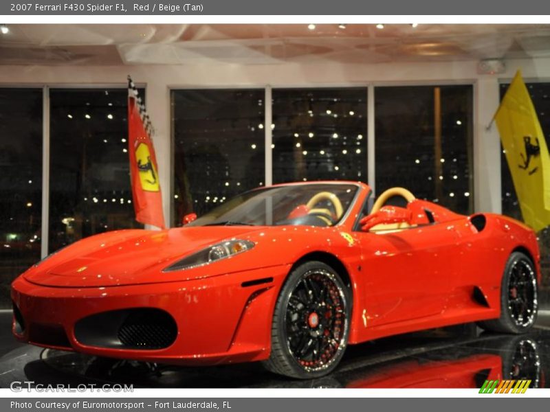 Red / Beige (Tan) 2007 Ferrari F430 Spider F1