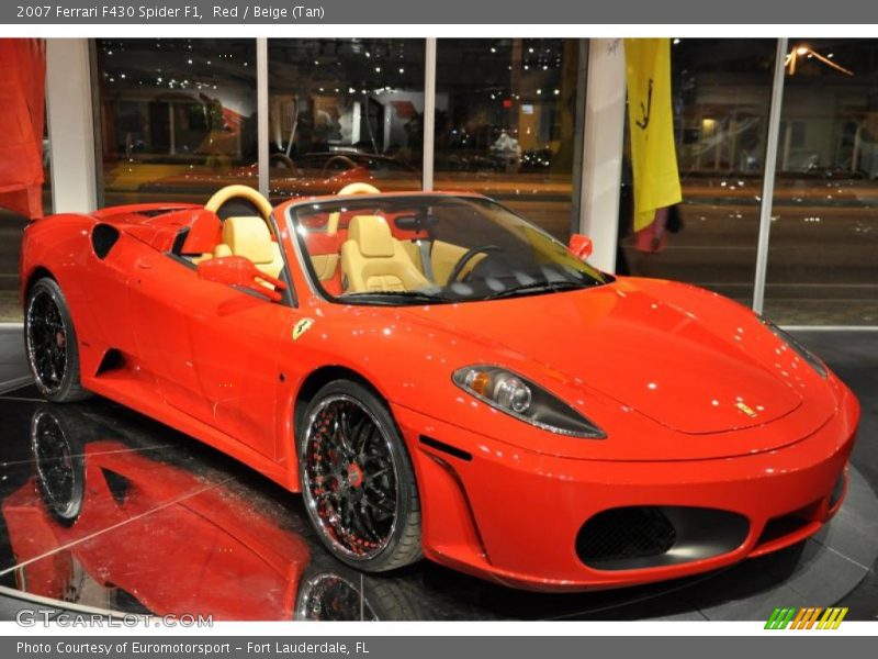 Red / Beige (Tan) 2007 Ferrari F430 Spider F1