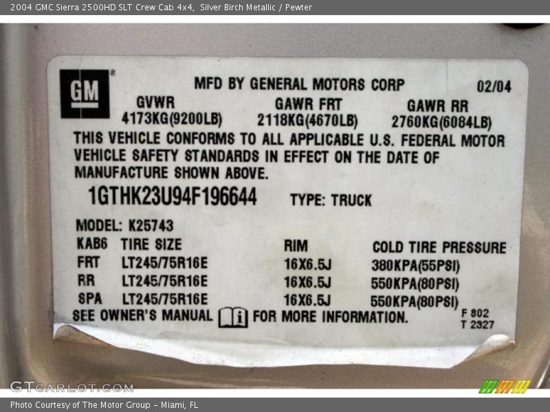 Silver Birch Metallic / Pewter 2004 GMC Sierra 2500HD SLT Crew Cab 4x4
