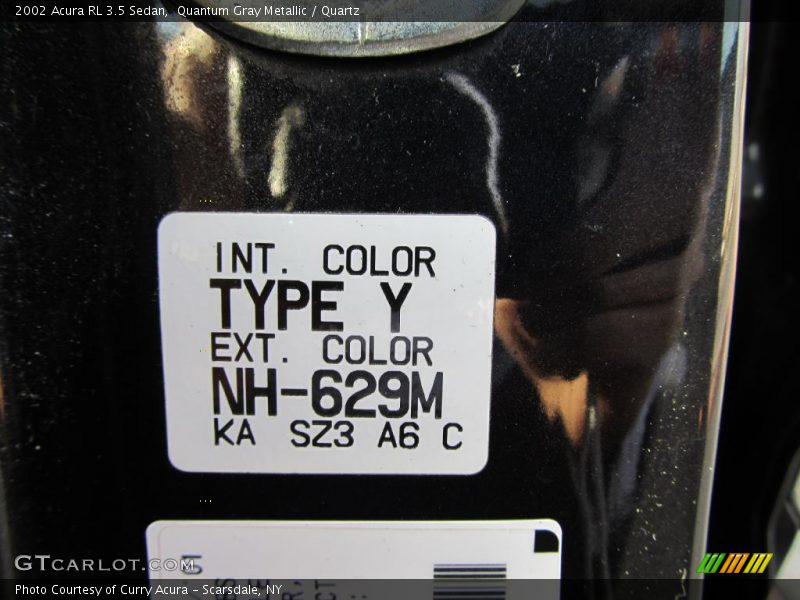 2002 RL 3.5 Sedan Quantum Gray Metallic Color Code NH629M