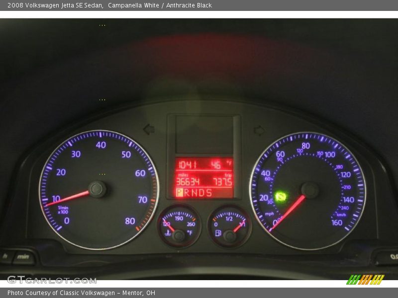 Campanella White / Anthracite Black 2008 Volkswagen Jetta SE Sedan