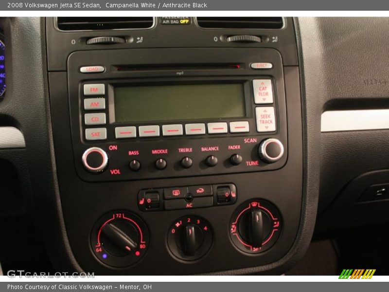 Campanella White / Anthracite Black 2008 Volkswagen Jetta SE Sedan