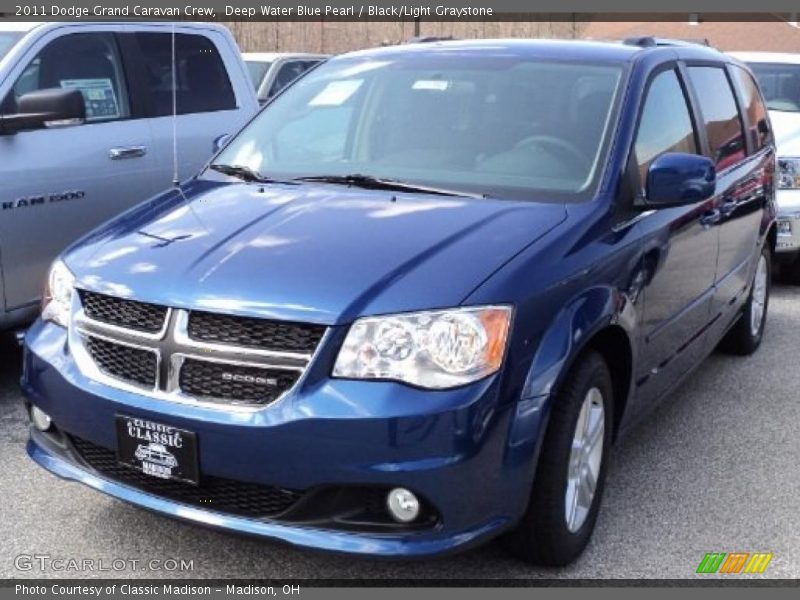 Deep Water Blue Pearl / Black/Light Graystone 2011 Dodge Grand Caravan Crew