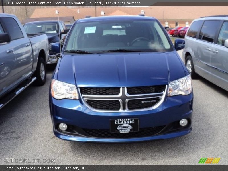 Deep Water Blue Pearl / Black/Light Graystone 2011 Dodge Grand Caravan Crew