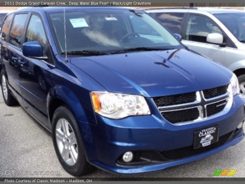 Deep Water Blue Pearl / Black/Light Graystone 2011 Dodge Grand Caravan Crew