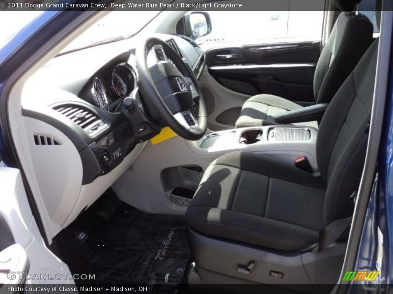 Deep Water Blue Pearl / Black/Light Graystone 2011 Dodge Grand Caravan Crew