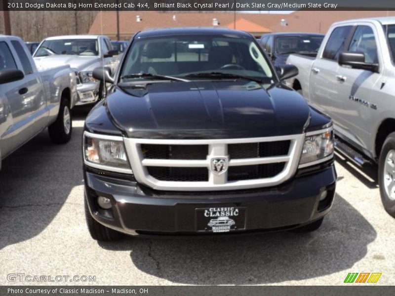 Brilliant Black Crystal Pearl / Dark Slate Gray/Medium Slate Gray 2011 Dodge Dakota Big Horn Extended Cab 4x4