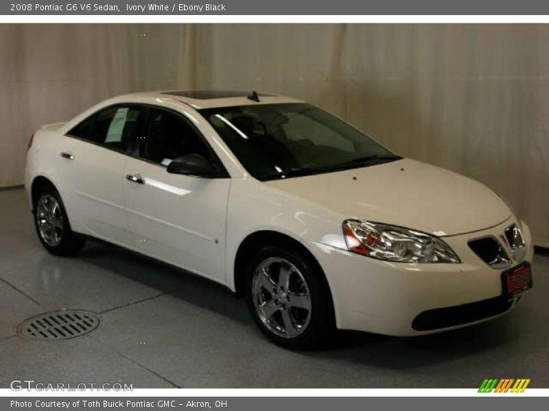 Ivory White / Ebony Black 2008 Pontiac G6 V6 Sedan