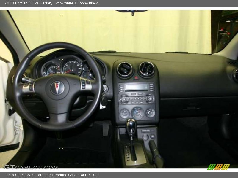 Ivory White / Ebony Black 2008 Pontiac G6 V6 Sedan