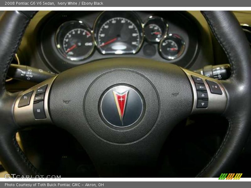 Ivory White / Ebony Black 2008 Pontiac G6 V6 Sedan