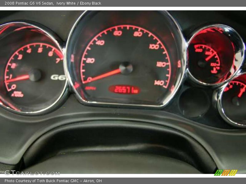 Ivory White / Ebony Black 2008 Pontiac G6 V6 Sedan