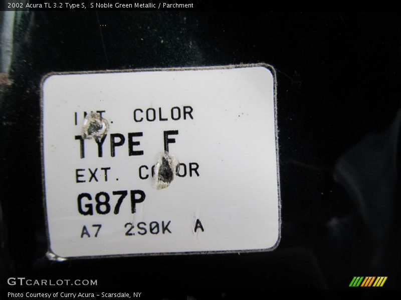 S Noble Green Metallic / Parchment 2002 Acura TL 3.2 Type S