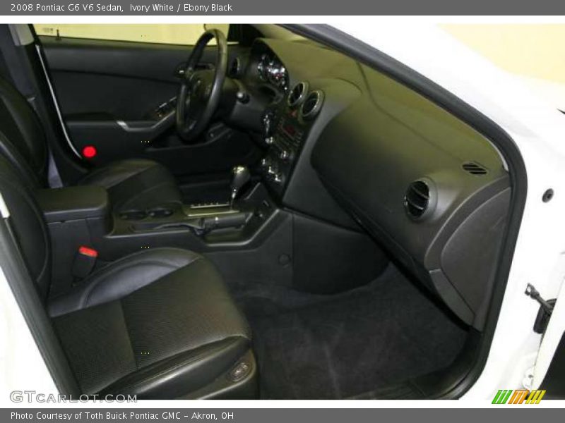 Ivory White / Ebony Black 2008 Pontiac G6 V6 Sedan