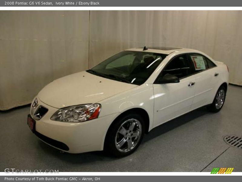 Ivory White / Ebony Black 2008 Pontiac G6 V6 Sedan