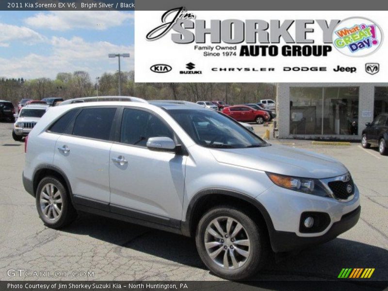 Bright Silver / Black 2011 Kia Sorento EX V6