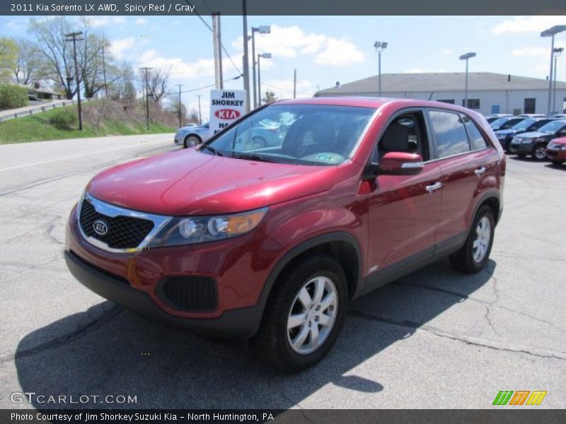 Spicy Red / Gray 2011 Kia Sorento LX AWD