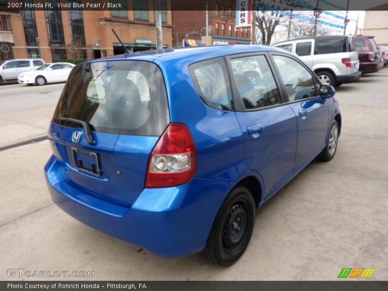 Vivid Blue Pearl / Black 2007 Honda Fit