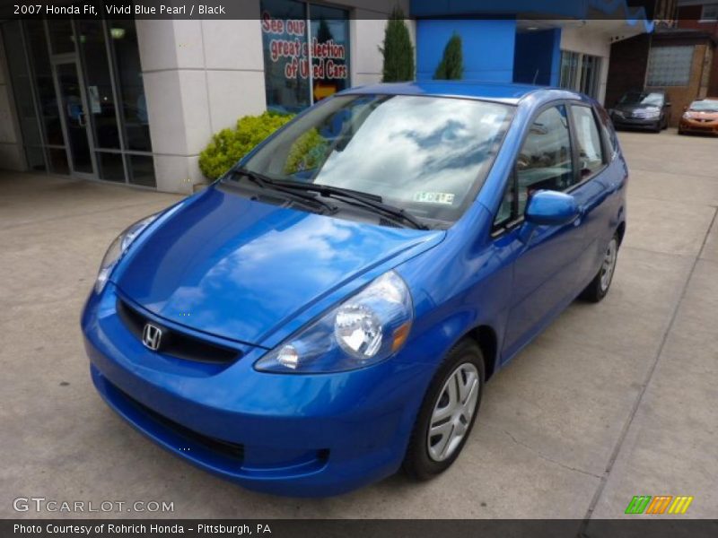 Vivid Blue Pearl / Black 2007 Honda Fit