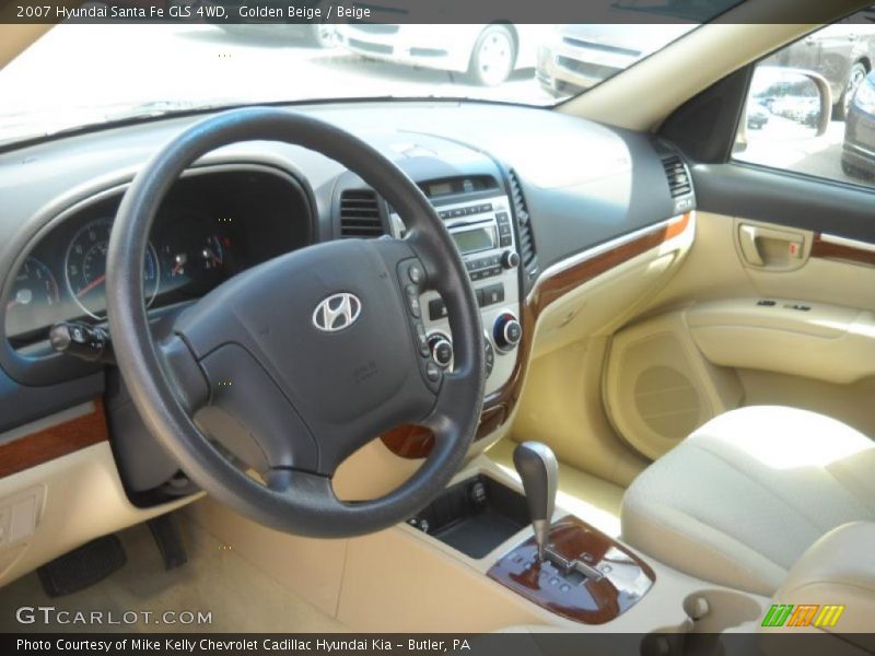 Golden Beige / Beige 2007 Hyundai Santa Fe GLS 4WD