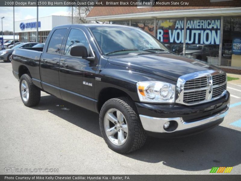 Brilliant Black Crystal Pearl / Medium Slate Gray 2008 Dodge Ram 1500 Big Horn Edition Quad Cab 4x4