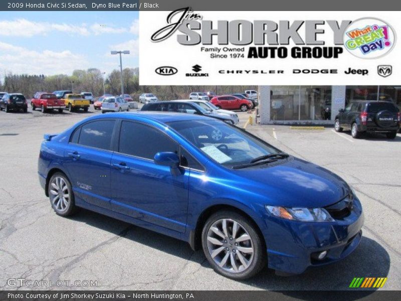 Dyno Blue Pearl / Black 2009 Honda Civic Si Sedan