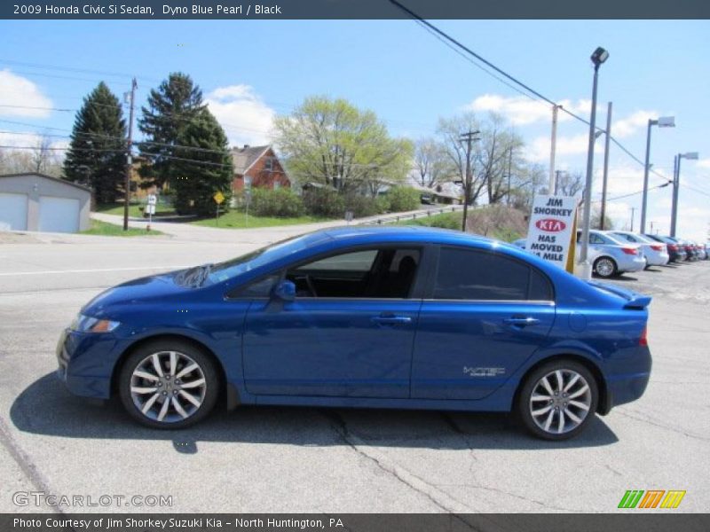 Dyno Blue Pearl / Black 2009 Honda Civic Si Sedan