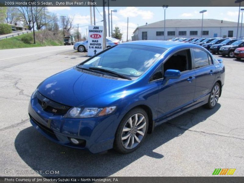Dyno Blue Pearl / Black 2009 Honda Civic Si Sedan
