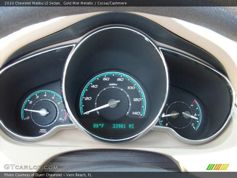 Gold Mist Metallic / Cocoa/Cashmere 2010 Chevrolet Malibu LS Sedan