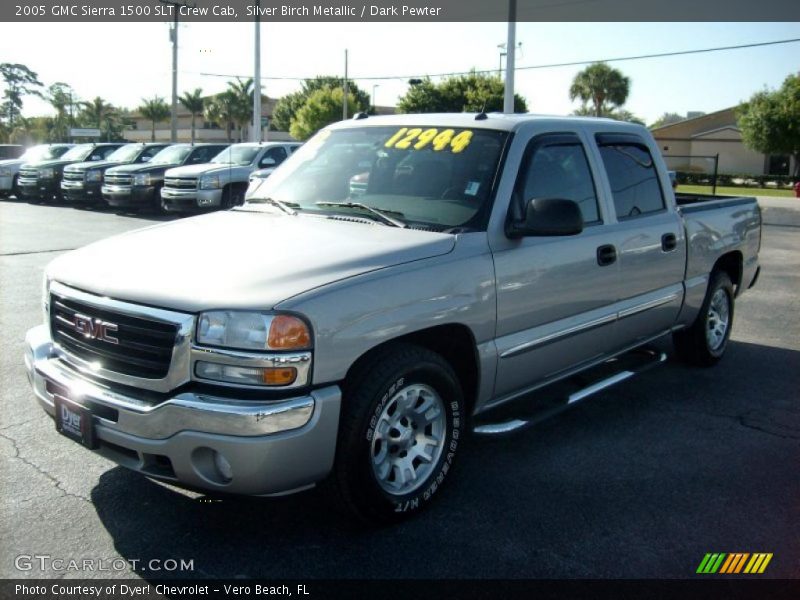 Silver Birch Metallic / Dark Pewter 2005 GMC Sierra 1500 SLT Crew Cab