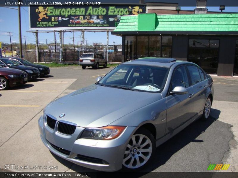 Arctic Metallic / Black 2007 BMW 3 Series 328xi Sedan