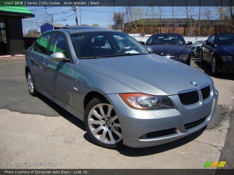 Arctic Metallic / Black 2007 BMW 3 Series 328xi Sedan