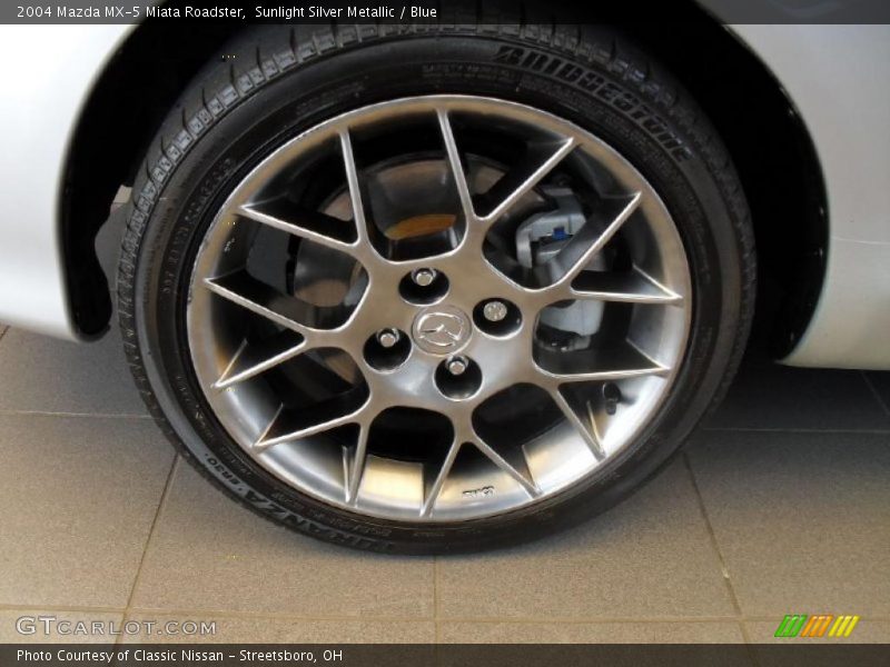 Sunlight Silver Metallic / Blue 2004 Mazda MX-5 Miata Roadster