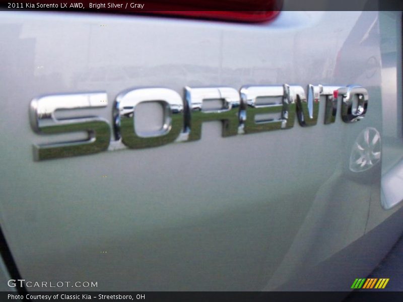 Bright Silver / Gray 2011 Kia Sorento LX AWD