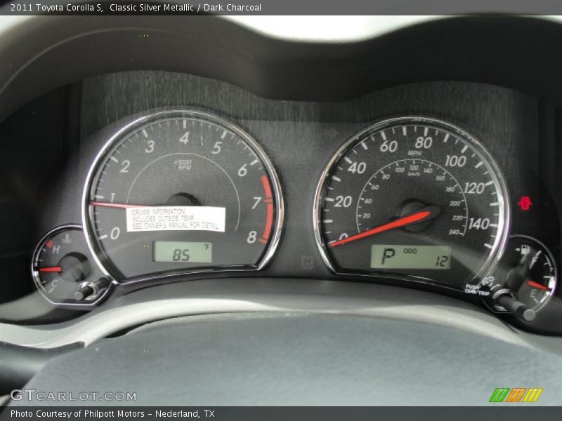  2011 Corolla S S Gauges