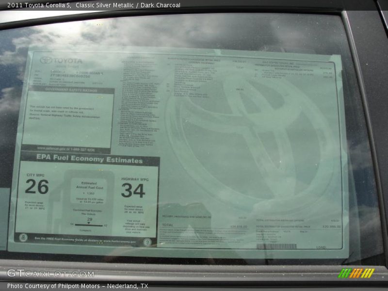 Classic Silver Metallic / Dark Charcoal 2011 Toyota Corolla S