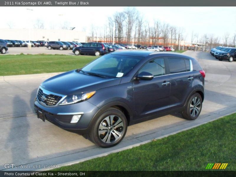 Twilight Blue / Black 2011 Kia Sportage EX AWD