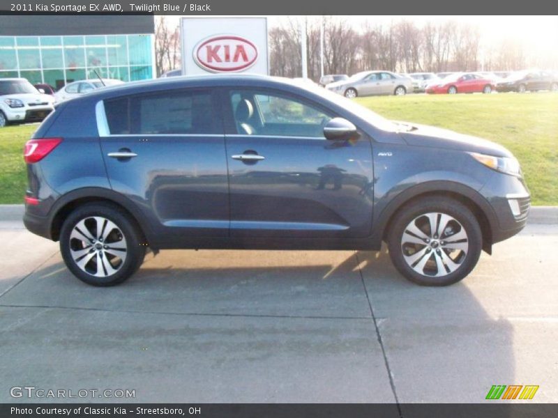 Twilight Blue / Black 2011 Kia Sportage EX AWD