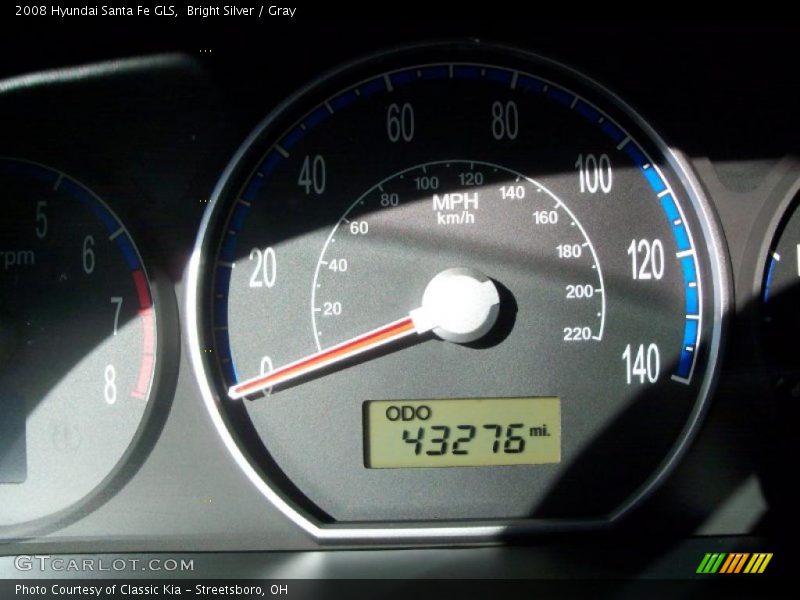 Bright Silver / Gray 2008 Hyundai Santa Fe GLS