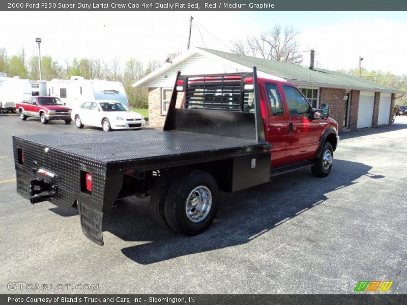 Red / Medium Graphite 2000 Ford F350 Super Duty Lariat Crew Cab 4x4 Dually Flat Bed