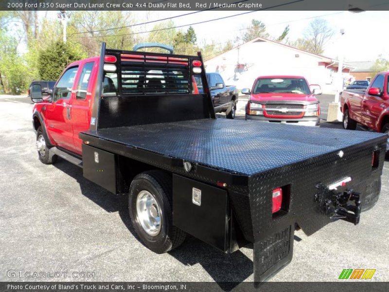 Red / Medium Graphite 2000 Ford F350 Super Duty Lariat Crew Cab 4x4 Dually Flat Bed