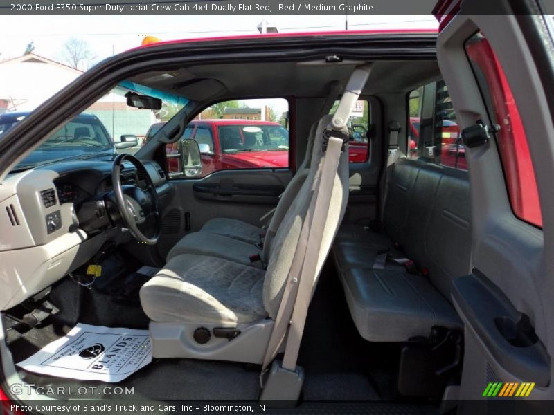 Red / Medium Graphite 2000 Ford F350 Super Duty Lariat Crew Cab 4x4 Dually Flat Bed