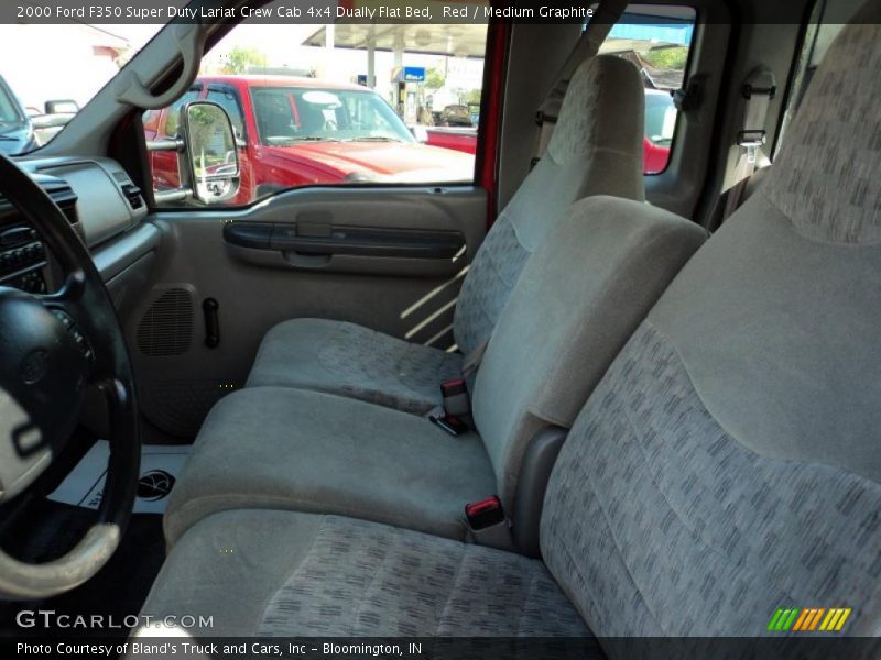 Red / Medium Graphite 2000 Ford F350 Super Duty Lariat Crew Cab 4x4 Dually Flat Bed